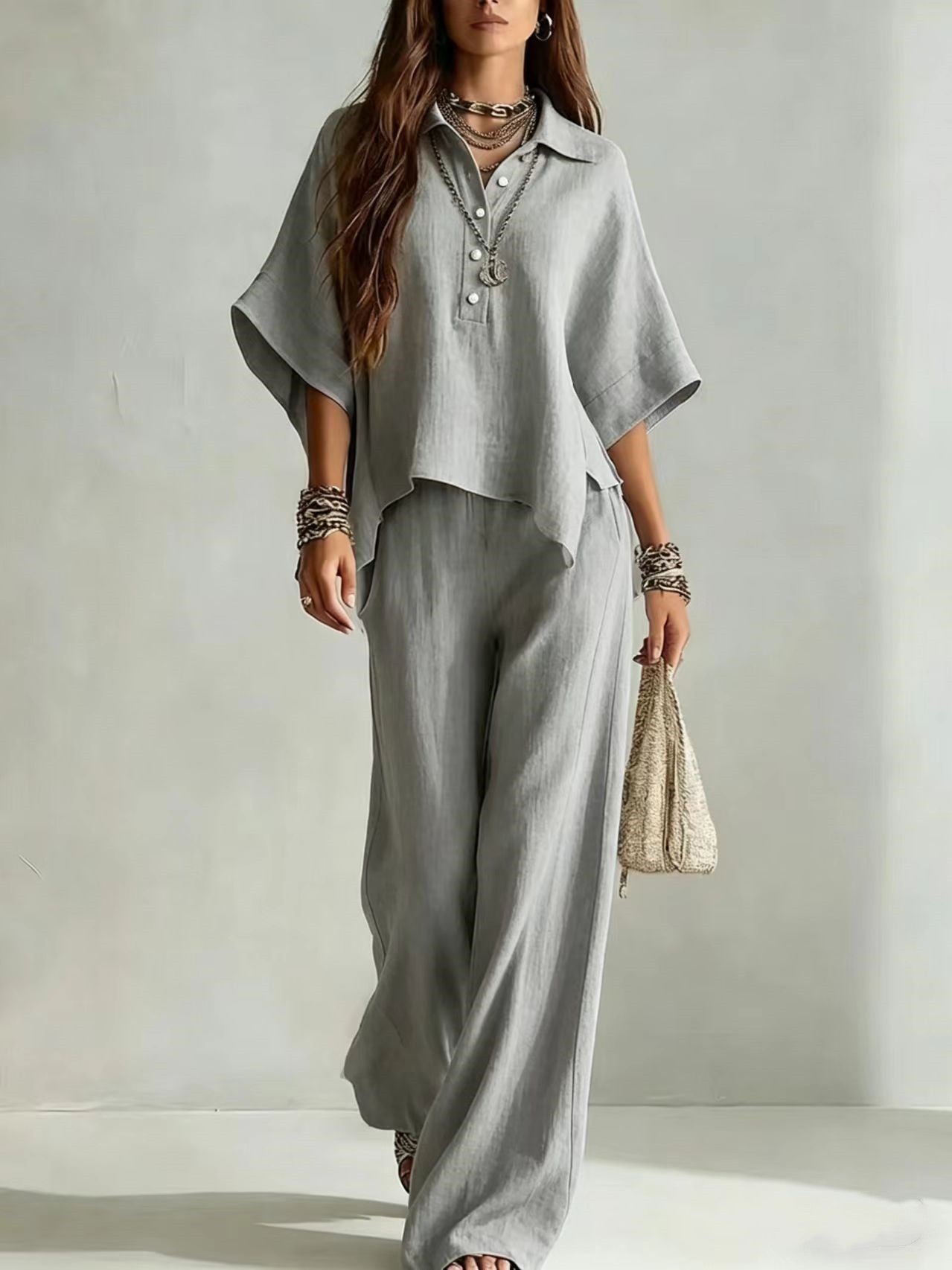 Women's Casual Sleeveless Top & Full-Length Pants Two-Piece Set