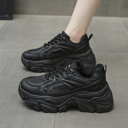 Thick-Bottom Breathable White Shoes for Women — Stylish & Cushioned