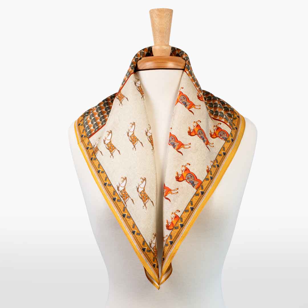 Empire - Stylized Equestrian Scarf in Apricot