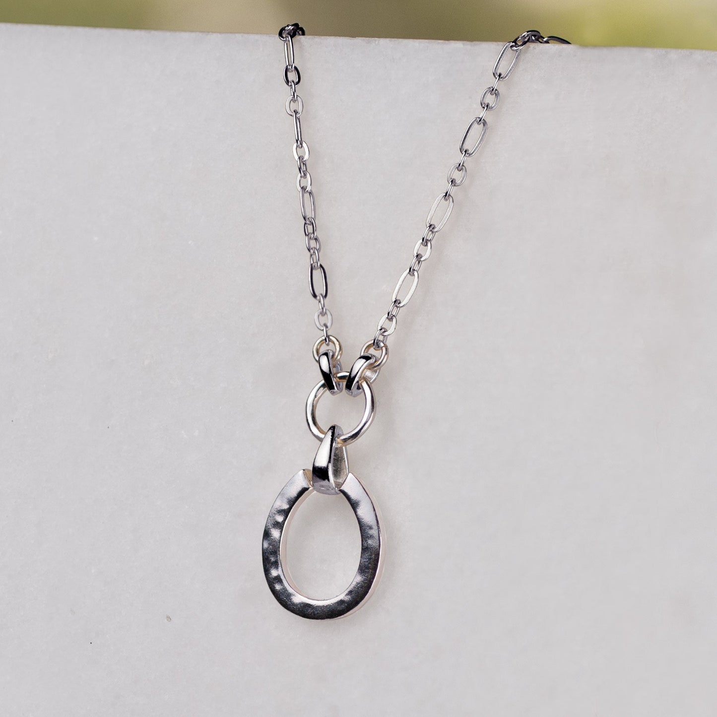 Equinox- Equestrian Horseshoe Necklace in Silver