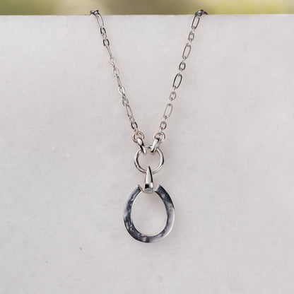 Equinox- Equestrian Horseshoe Necklace in Silver