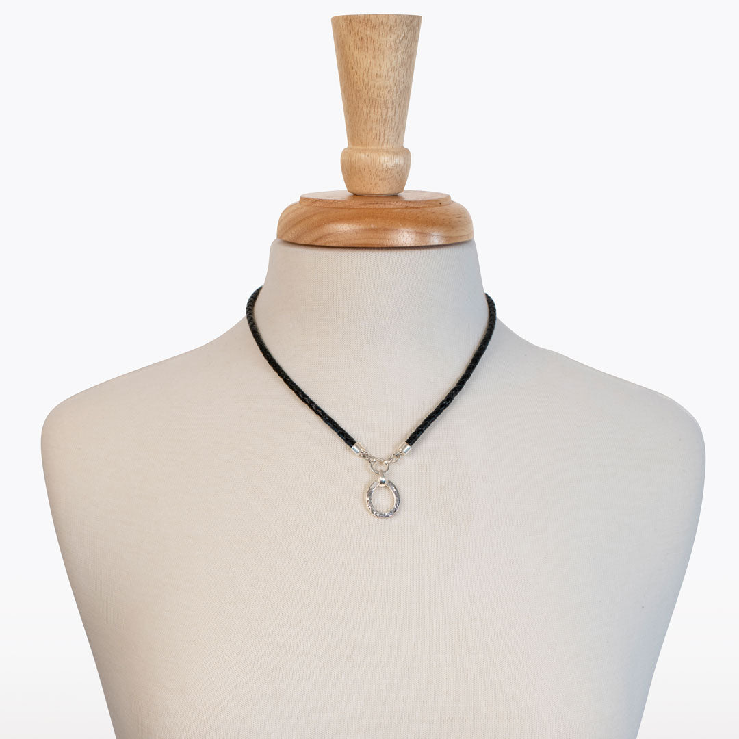 Equinox - Leather & Silver Equestrian Horseshoe Necklace