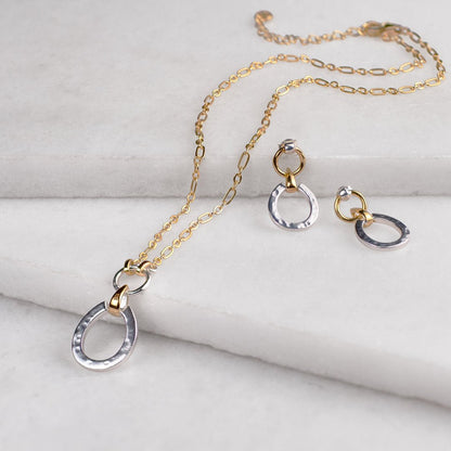 Equinox - Two Tone Equestrian Horseshoe Necklace