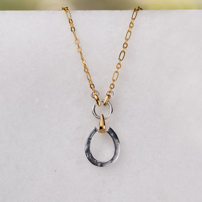 Equinox - Two Tone Equestrian Horseshoe Necklace