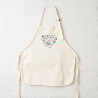 Flower Heart Apron - Natural / Adult - Home Goods