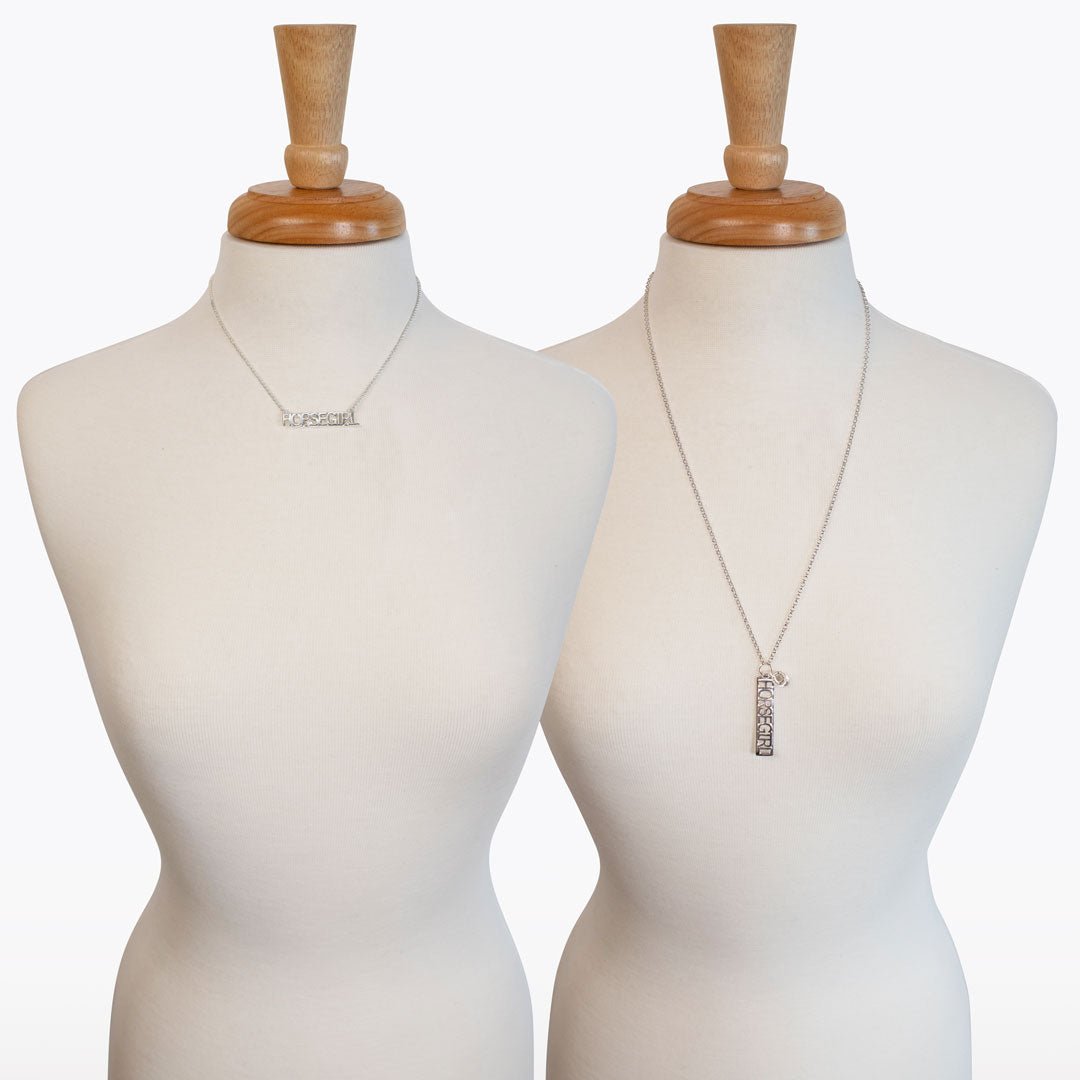 Horse Girl - Equestrian Letter Pendant in Silver