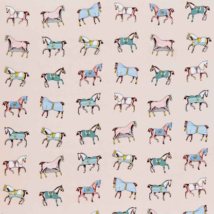 Hunt Club - Stylized Equestrian Scarf in Ivory and Dusty Pink