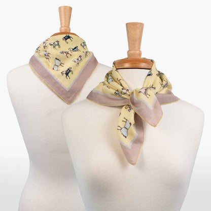Hunt Club - Stylized Equestrian Scarf in Yellow and Sand