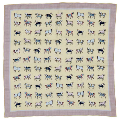 Hunt Club - Stylized Equestrian Scarf in Yellow and Sand
