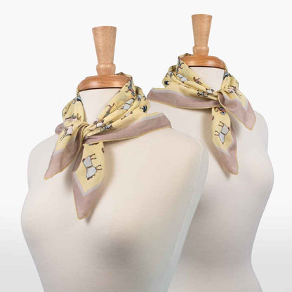 Hunt Club - Stylized Equestrian Scarf in Yellow and Sand