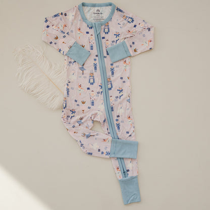 Nutcracker Print Bamboo Zippy Romper *Newborn left