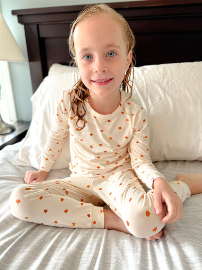 Little Pumpkin 2pc Bamboo Pajamas - Toddler and Kids Fall PJs