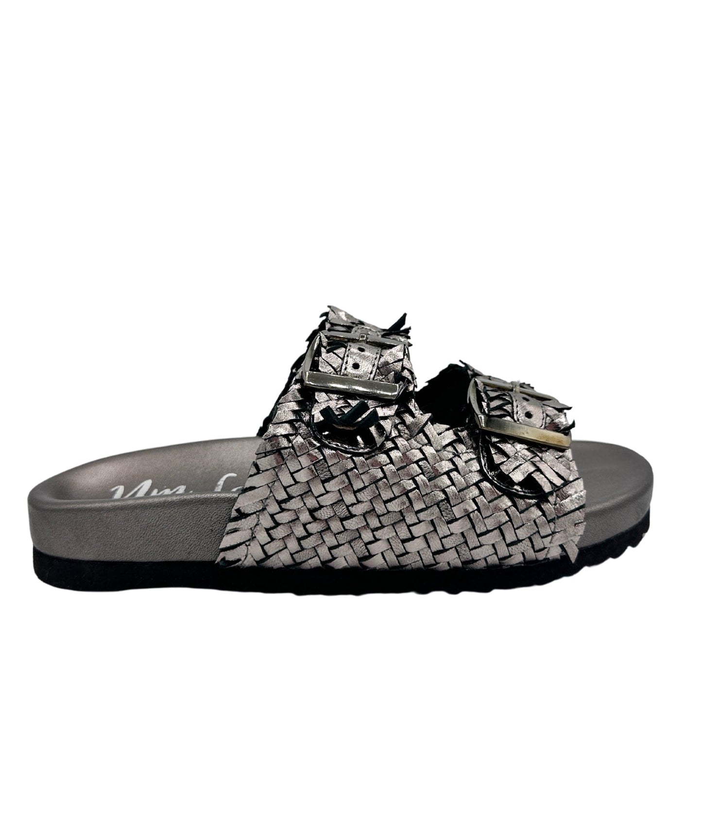 Intertwine Dual Woven Strap Slide in Pewter