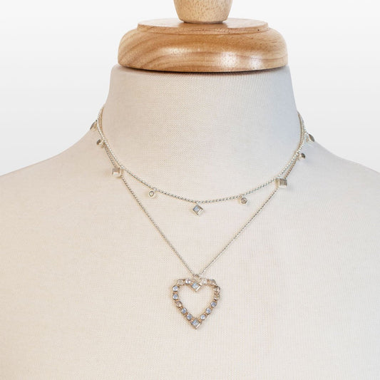 Keepsake - Moonstone Heart Necklace in Silver