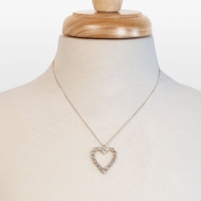 Keepsake - Moonstone Heart Necklace in Silver