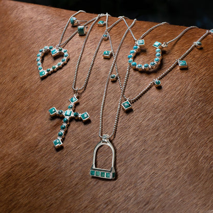 Keepsake - Turquoise Cross Necklace in Gold