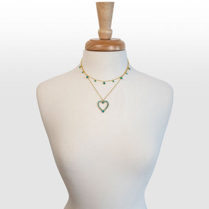 Keepsake - Turquoise Heart Necklace in Gold