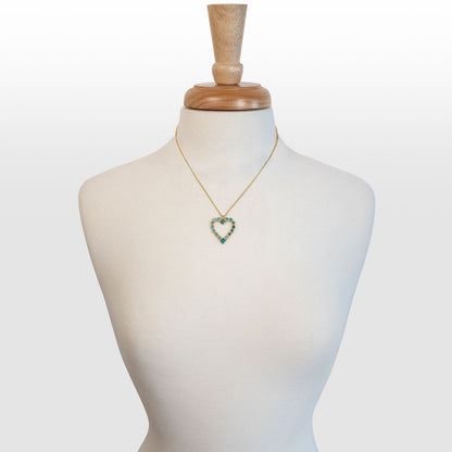 Keepsake - Turquoise Heart Necklace in Gold