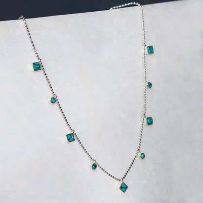 Keepsake - Turquoise Cross Necklace in Silver