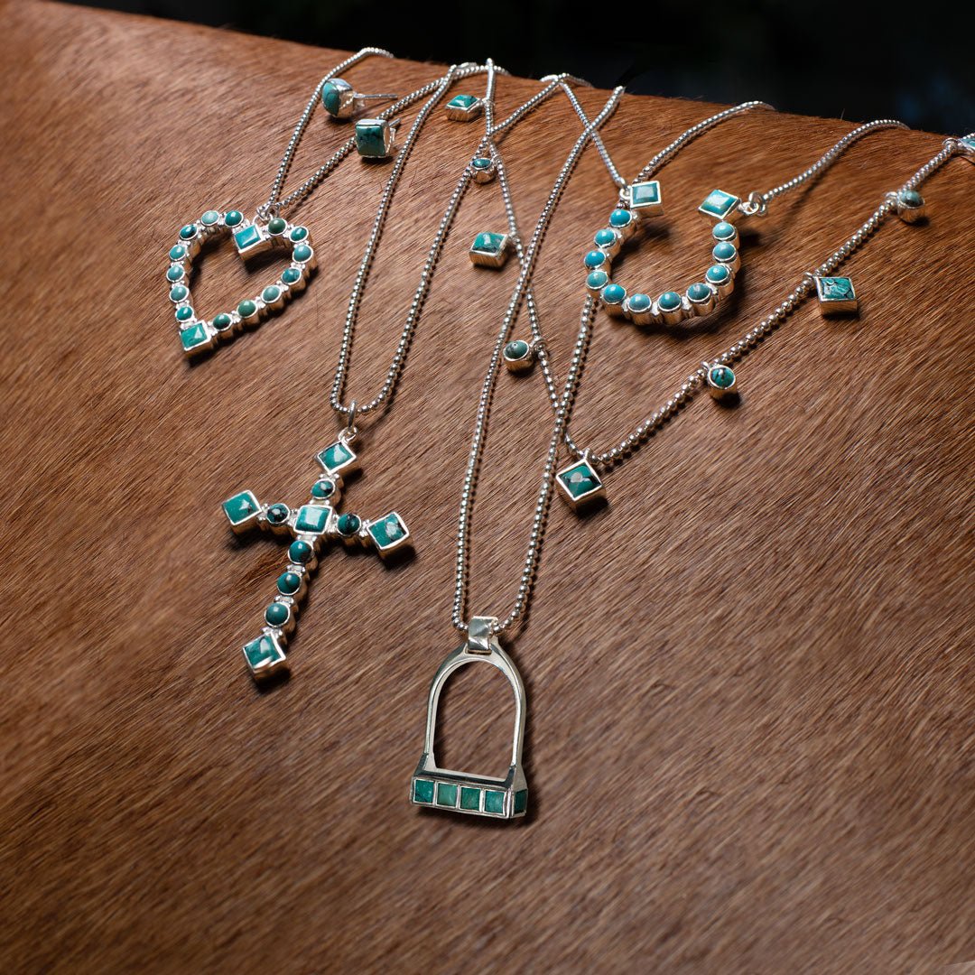 Keepsake - Turquoise Cross Necklace in Silver