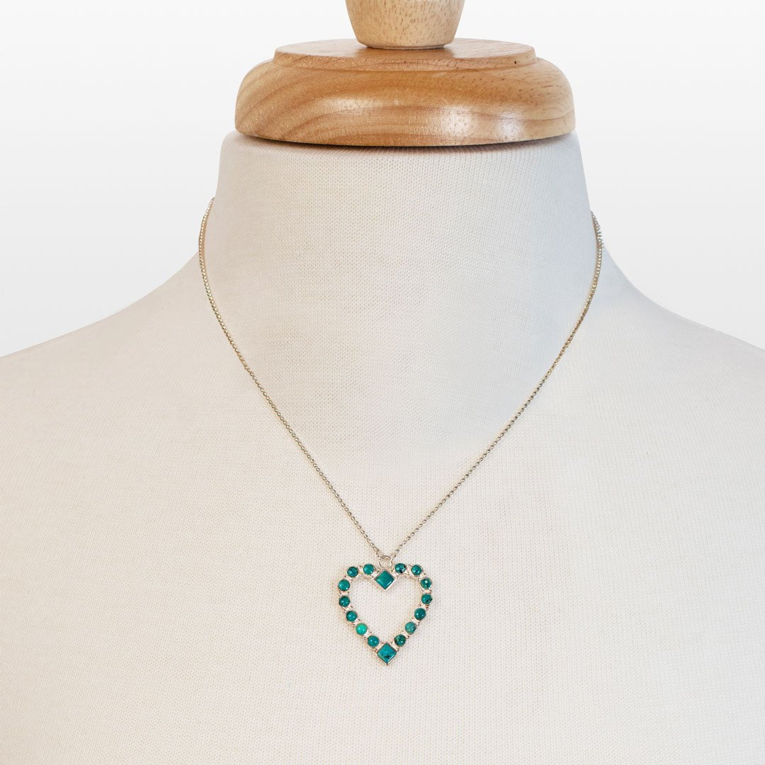 Keepsake - Turquoise Heart Necklace in Silver