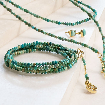 Keepsake - Turquoise Heart Necklace in Gold