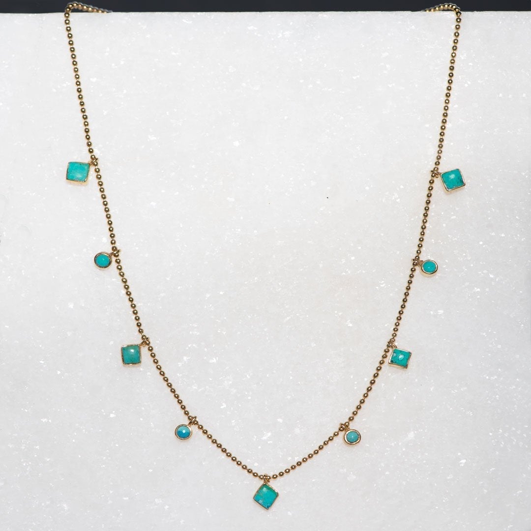 Keepsake - Turquoise Heart Necklace in Gold