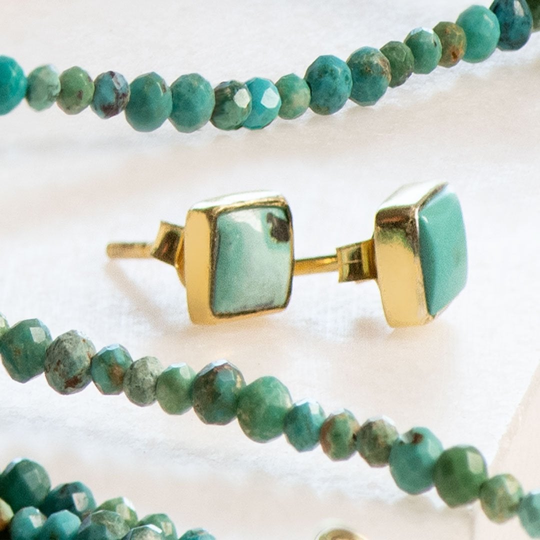 Keepsake - Turquoise Heart Necklace in Gold