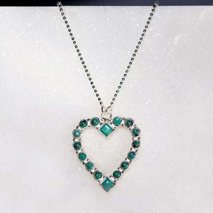 Keepsake - Turquoise Heart Necklace in Silver