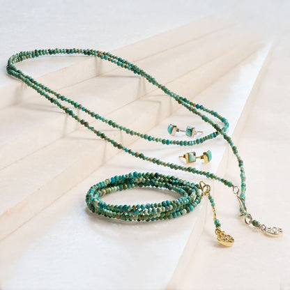 Keepsake - Turquoise Equestrian Riding Stirrup Necklace in Silver