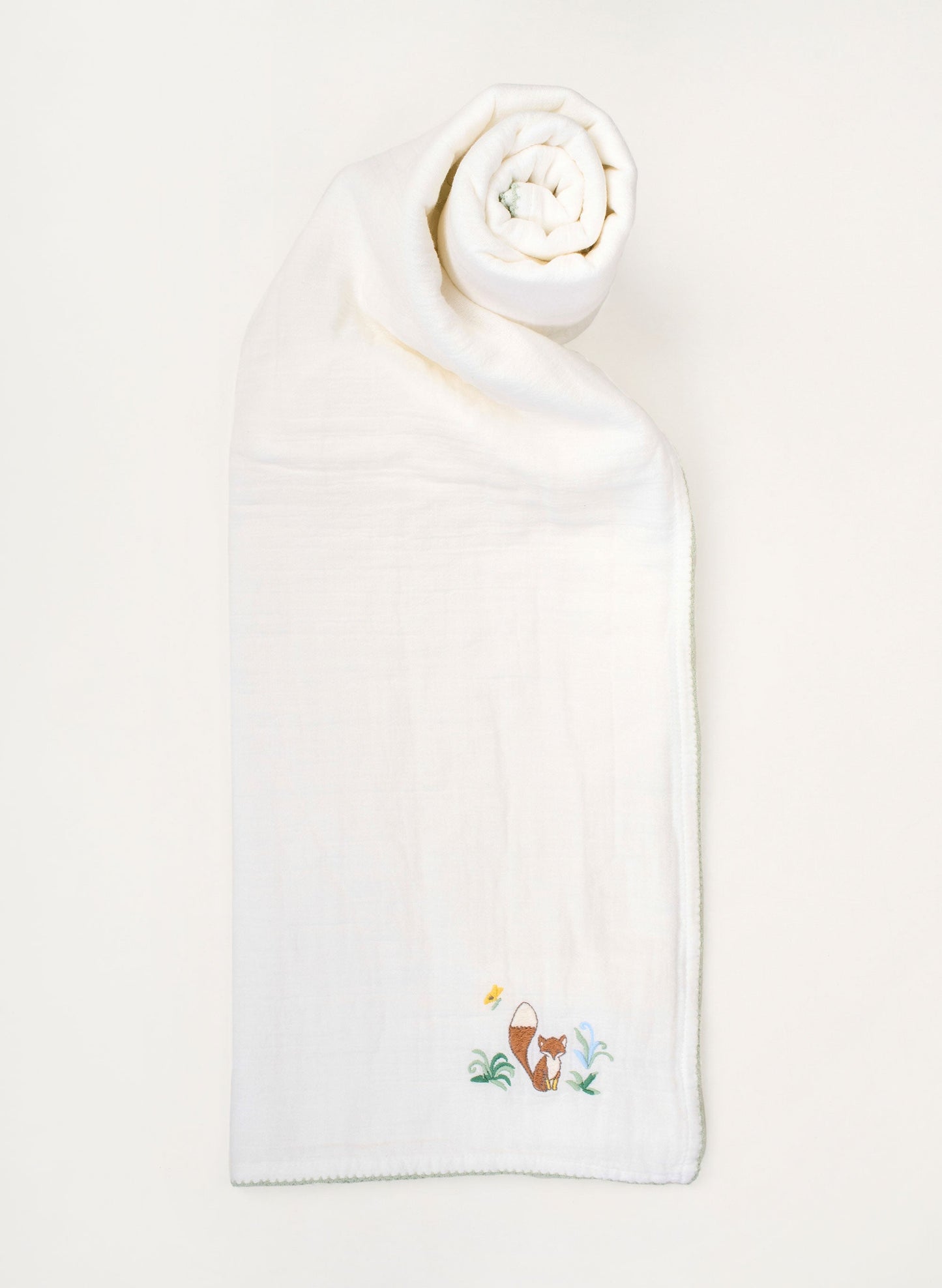Shawl Blanket - Embroidered Fox