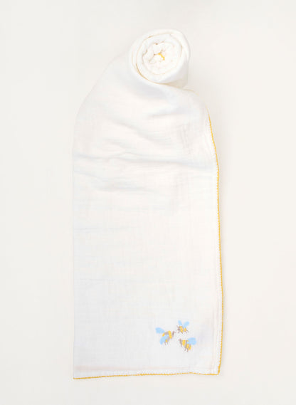 Shawl Blanket - Embroidered Bee