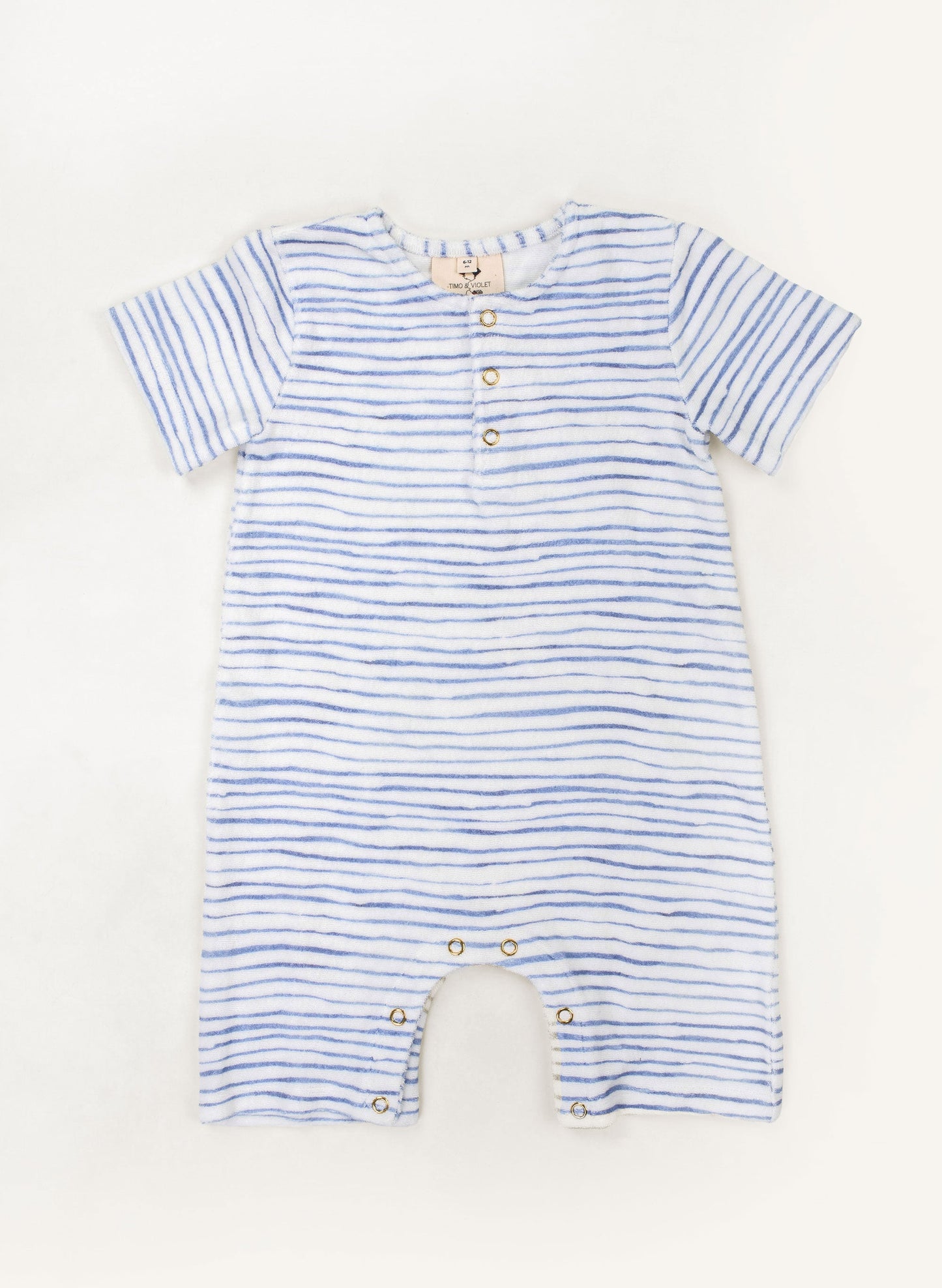 Walker Terry Romper - Wave Stripe