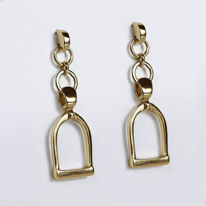 Langley - Equestrian Riding Stirrup Necklace in Gold