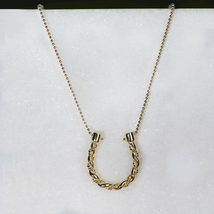 Lariat Horseshoe Necklace - Gold