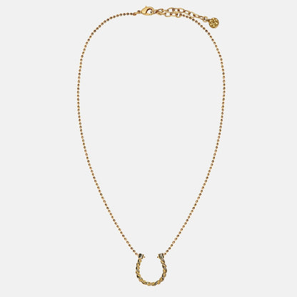 Lariat Horseshoe Necklace - Gold