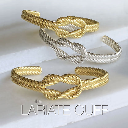Lariat "Love Me Knot" - Twisted Rope Bracelet in Silver