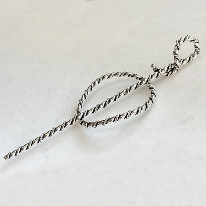 Lariat  - Triple Rope Twist Mane Tamer Hair Pin in Silver