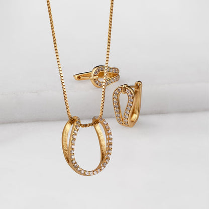 Levade - Moissanite Clear Stone 14K Gold vermeil Horseshoe Earring