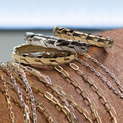 Lexington - Equestrian Laced Rein Wrist Cuff in Gold or Silver