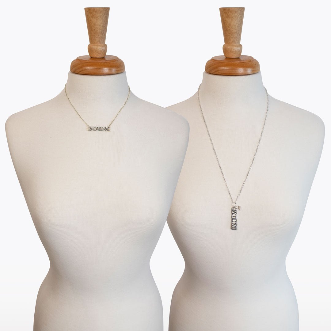 Love - Horseshoe Coin Dog Tag Necklace in Silver