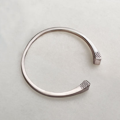 Lucky Nail - Blacksmith Horseshoe Cuff Bracelet in Silver