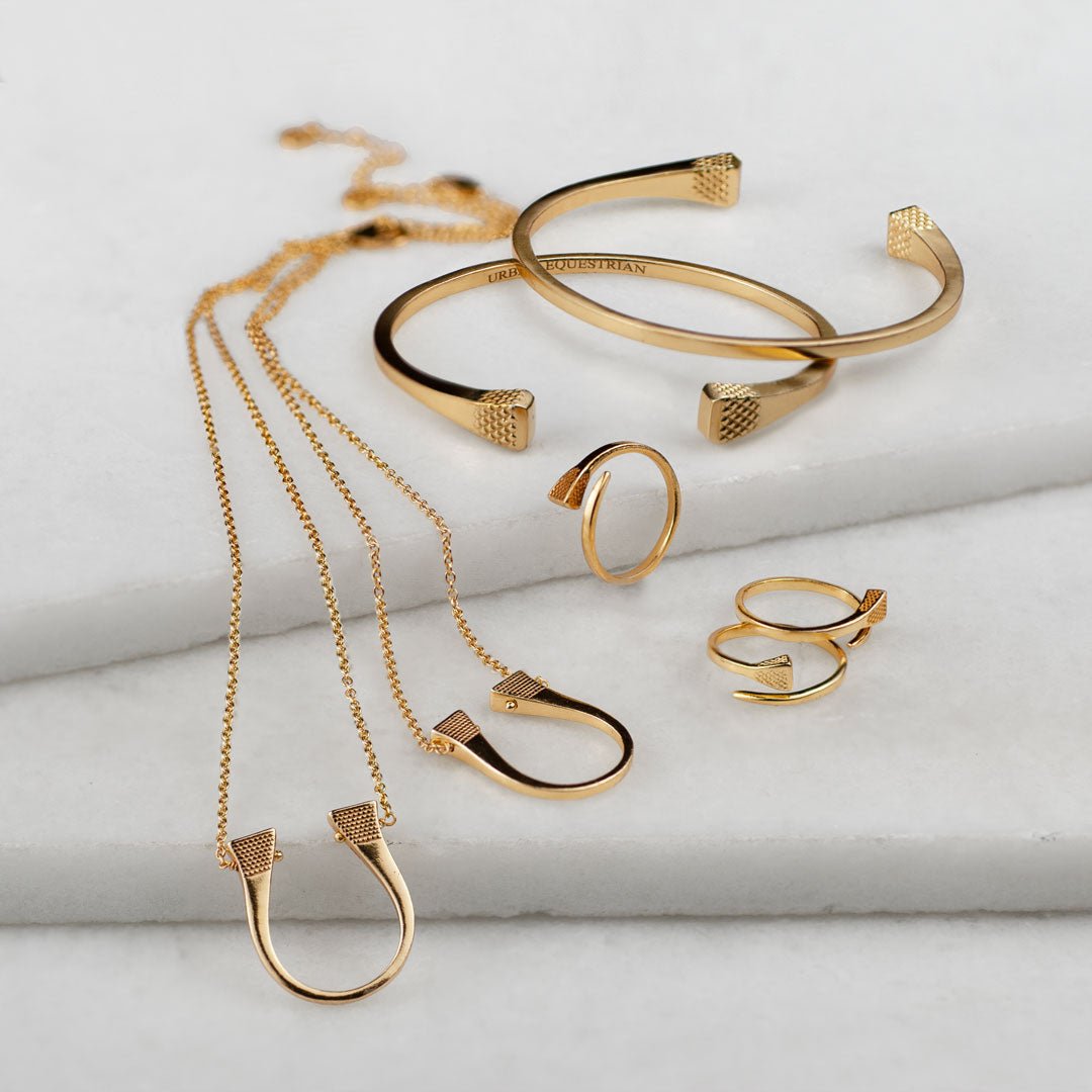 Lucky Nail - Horseshoe Nail Equestrian Necklace in Gold