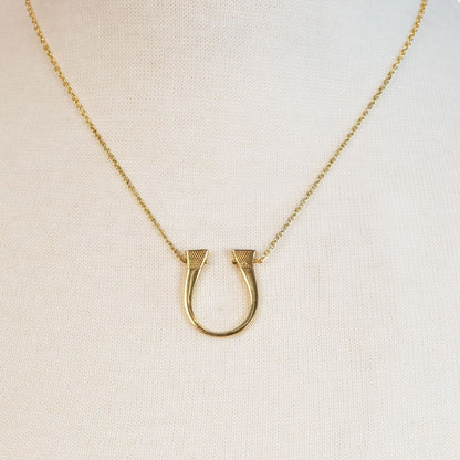 Lucky Nail - Horseshoe Nail Equestrian Necklace in Gold