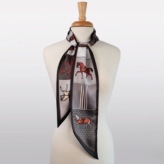 Madrigal - EQ & GEO Multi-Color Equestrian Scarf in Grey