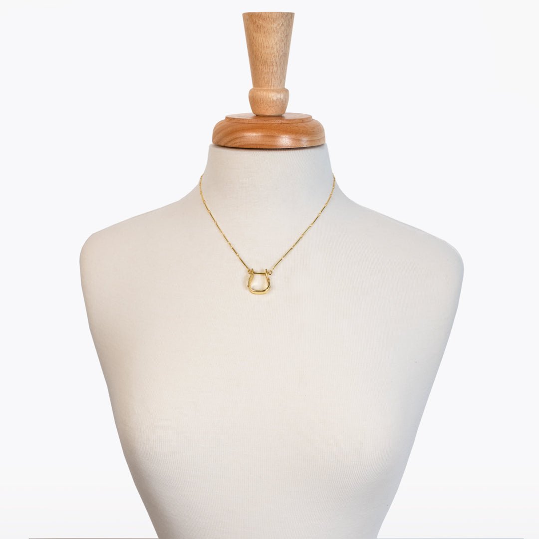 Mesa - Western Horse Stirrup Necklace in Gold