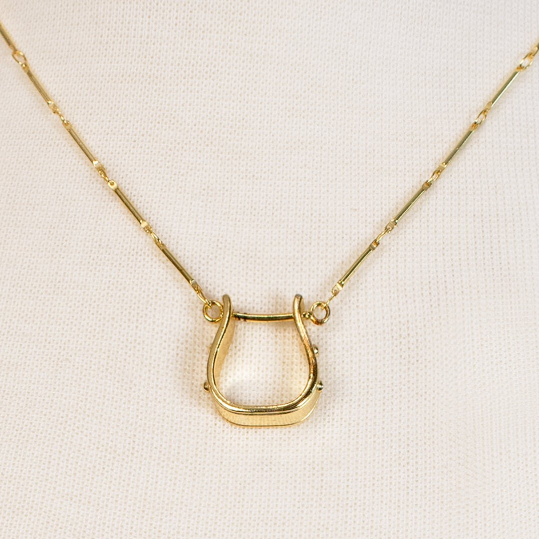 Mesa - Western Horse Stirrup Necklace in Gold