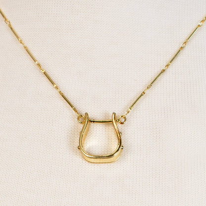 Mesa - Western Horse Stirrup Necklace in Gold