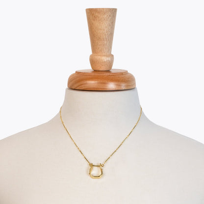 Mesa - Western Horse Stirrup Necklace in Gold