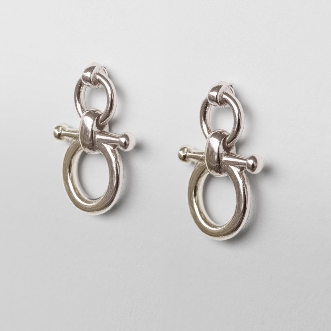 Ocala - Single Horse Bit Equestrian Earring in Silver